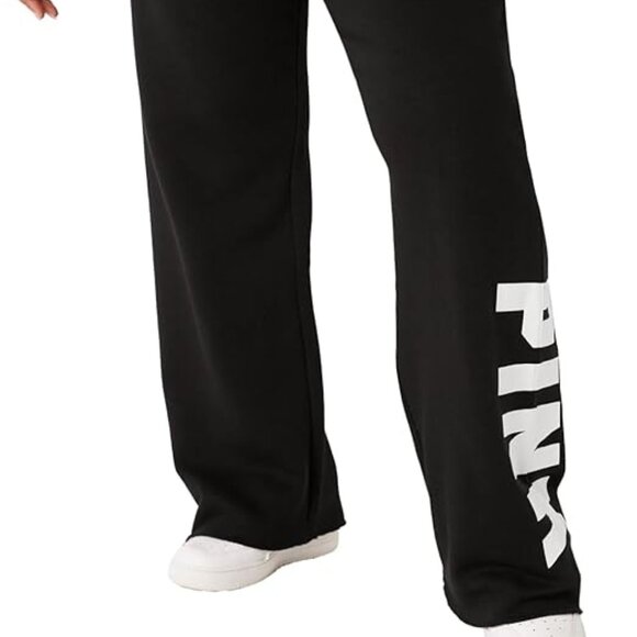 Victoria's Secret Pink - XXL Black Sweatpants Boyfriend High Rise Relaxed Pants - Picture 1 of 8